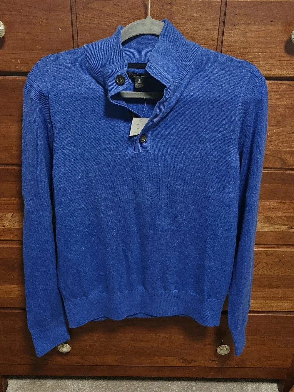 Banana Republic Mens Henley Cotton-Cashmere Pullover Sweater Size M Mock Neck